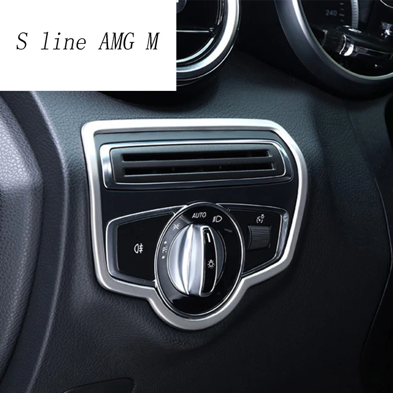 Us 11 96 8 Off Car Styling Headlight Button Cover Trim For Mercedes Benz C Class W205 C180 C200 C260 Glc 2015 2017 Auto Interior Accessories In