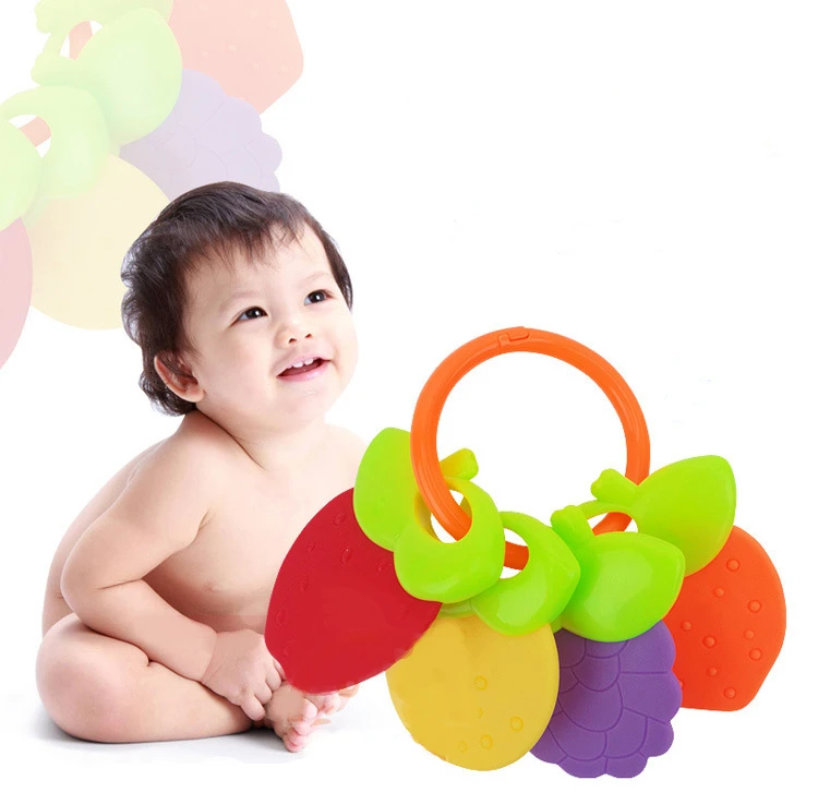 

Baby teether can be boiled, fruit shape, early education puzzle knows toys 0-1 years old, molar teeth bite,Non-toxic