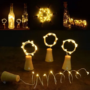 

2M 20LED Wine Cork Light Solar-powered Wine Light Bottle Cork-shaped String Starry Light Night Solar Fairy Light Home Decor