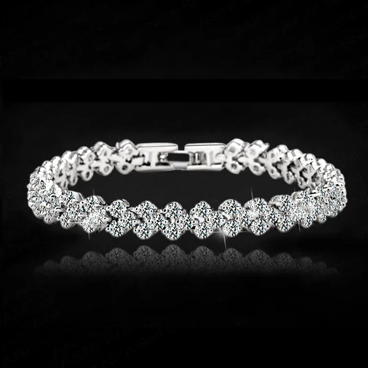 

18CM Cristal Bracelets for Women Bracelet Femme Pulsera Mujer Bracelete Feminino Pulseira Bracciali Donna Armbanden Bangle BRW32