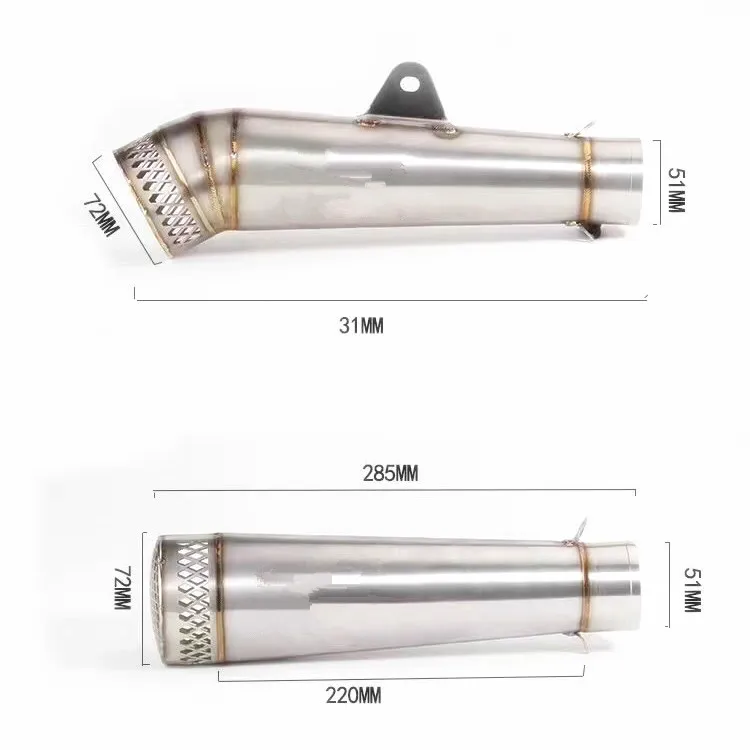 Motorcycle modified parts stainless steel new with mesh exhaust pipe