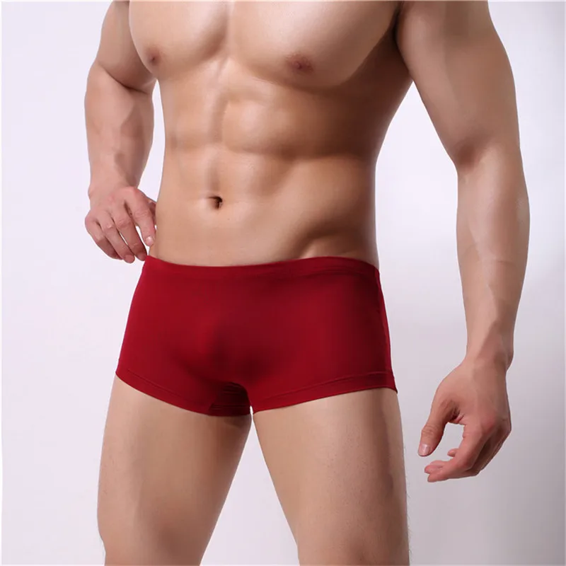 2Pcs/lot Best Men Boxer Silky quickly dry Underwear Male fashion Solid Panties Underpants Cueca Boxershorts Homme for Russian