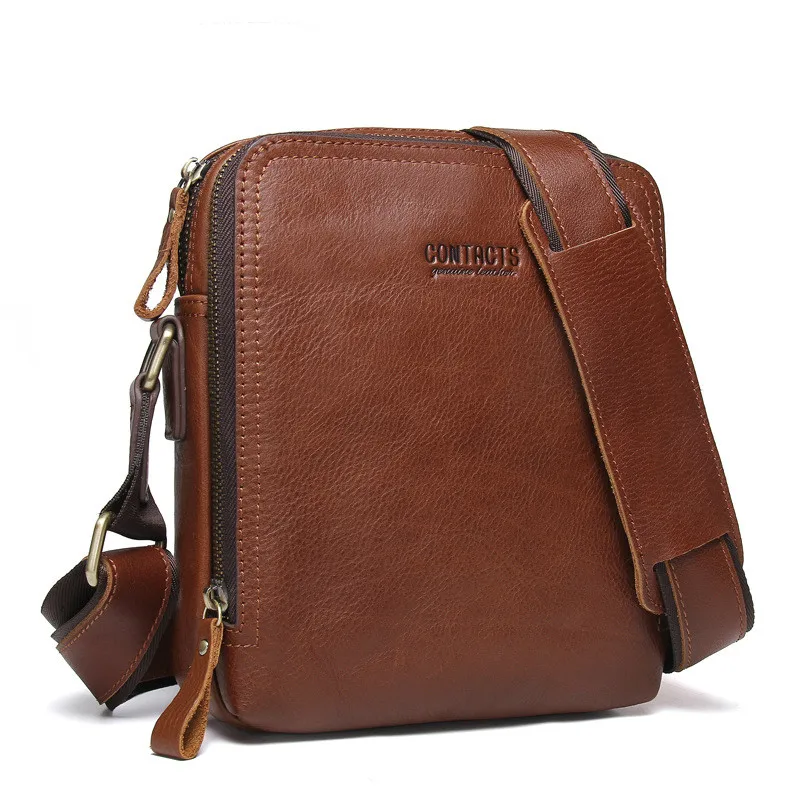 

IMIDO genuine leather bag cowhide leather men's shoulder bag crossbody bag genuine leather messenger bag