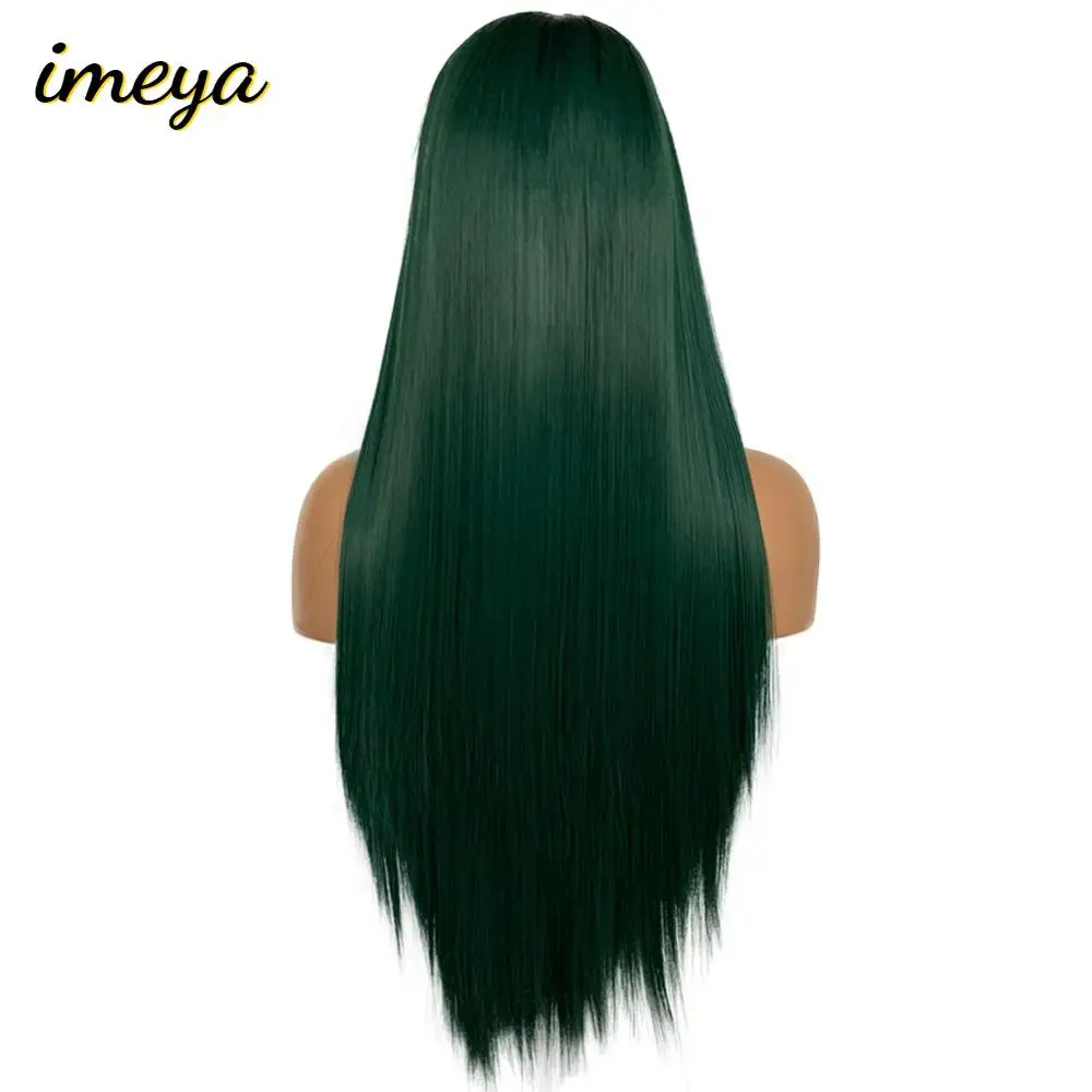 Imeya Glueless парик фронта шнурка Омбре парик 13x6 синтетический парик фронта шнурка прямые волосы парики шнурка для черных женщин