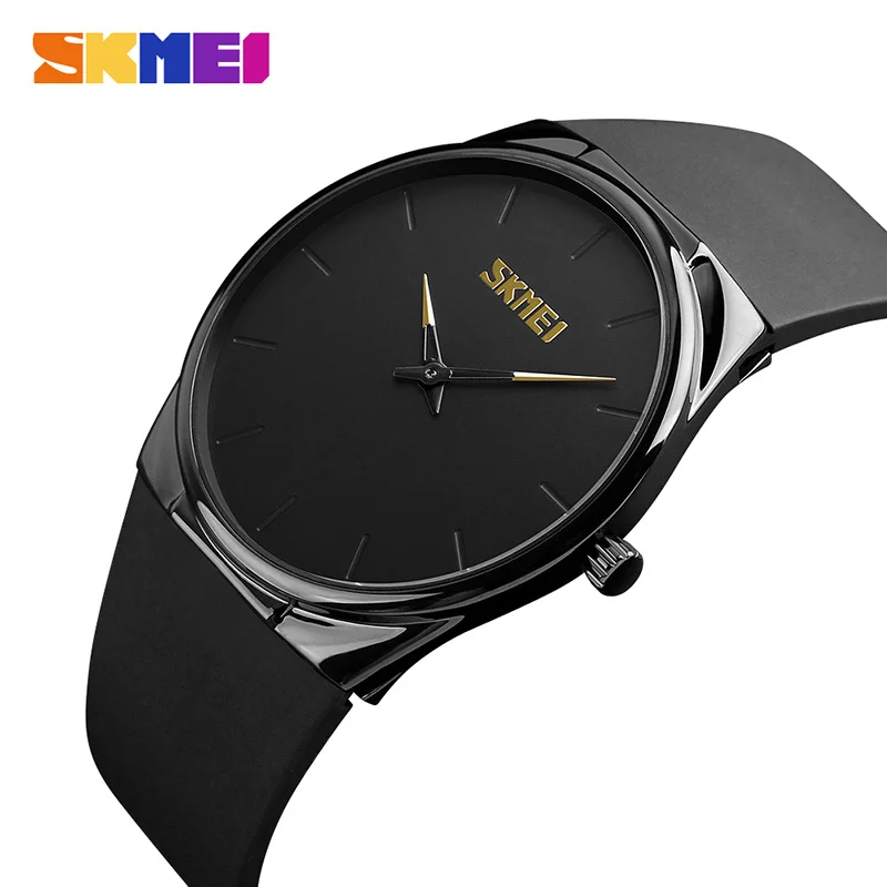 

SKMEI Lovers Ultra Thin Quartz Watches Top Brand Luxury Simple Watch Men Women PU Strap Fashion Casual Wristwatches 1601S