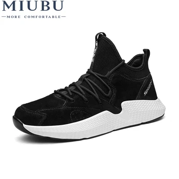 

MIUBU Fashion Men Casual Shoes Breathable Mesh Vulcanized Shoes Spring&Autumn Male Shoes Lace-up Comfortable Men Sheos