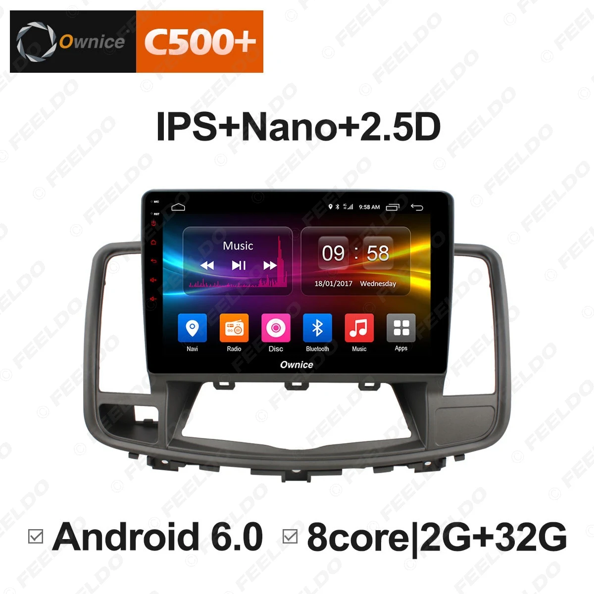 Flash Deal FEELDO  10.1" Android 6.0 4-Core/DDR3 1G/16G/Support 4G Dongle Car Media Player With GPS/FM/AM RDS For Nissan Teana 2008-2012 2