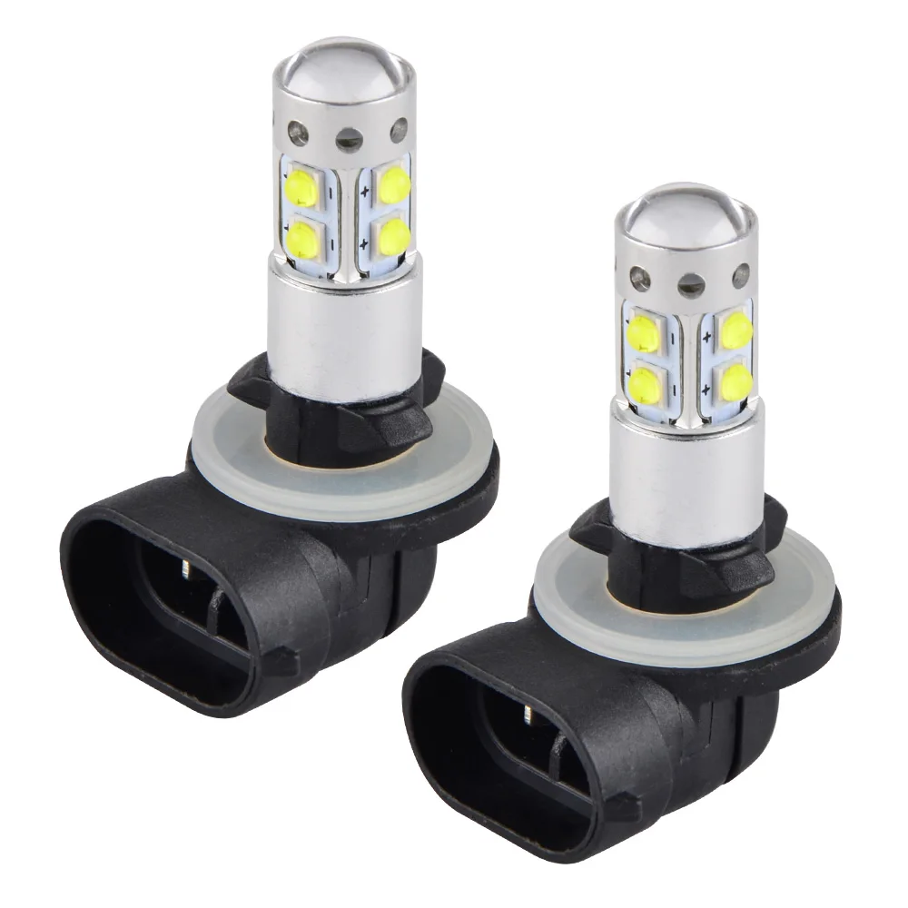 H2CNC 2 Pcs 100W LED Head Light Bulb Lamps Headlight for Polaris Ranger