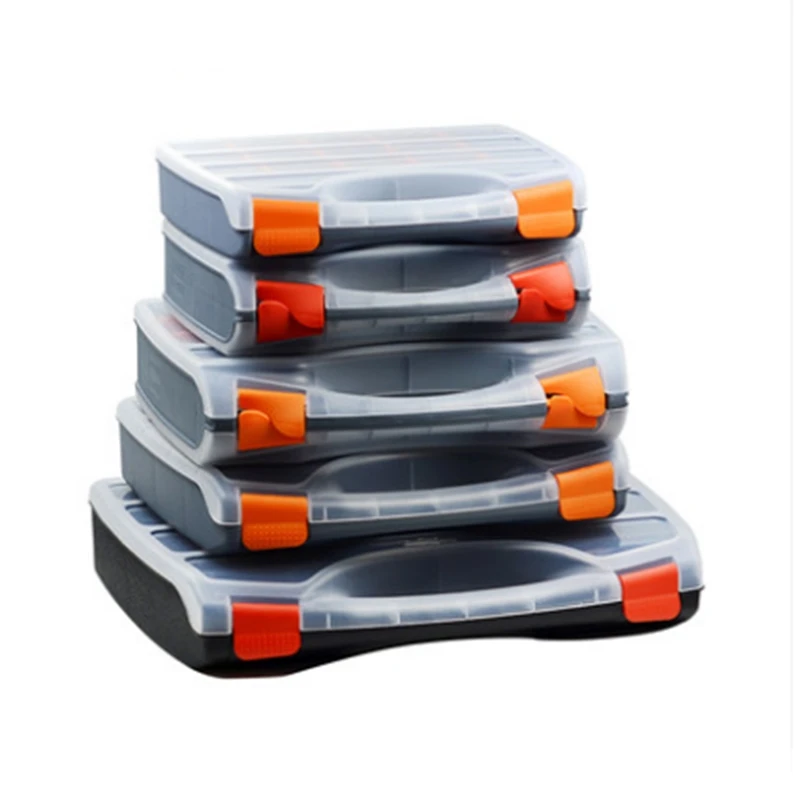 

1pcs Plastic portable parts storage box toolbox screw electronic component classification box