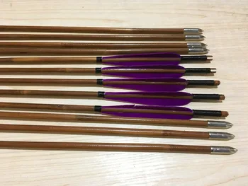 

6/12/24pcs 32" Handmade Archery bamboo Arrows Parabolic Turkey Feather Special Winding