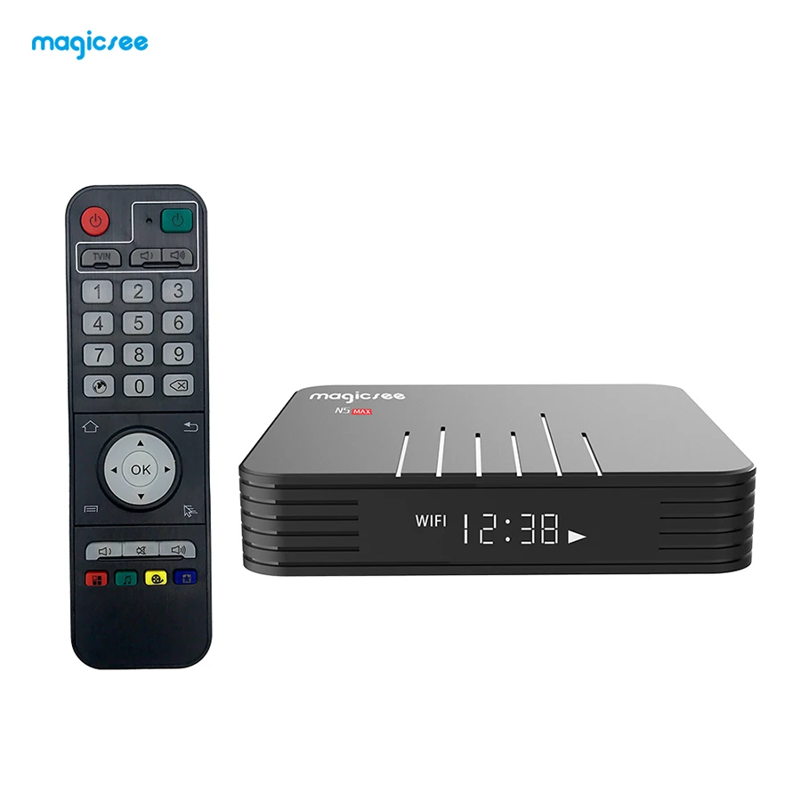 

MAGICSEE N5 Max Android 8.1 Smart TV Box 4GB 32GB Amlogic S905X2 Dual Wifi Bluetooth 4.1 Support 4K H.265 Set Top Box