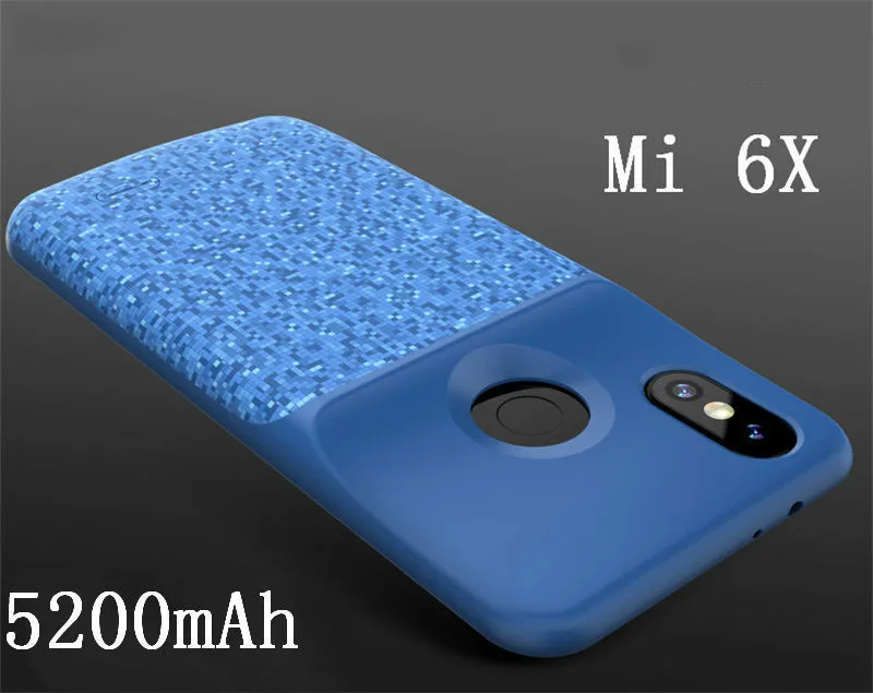 Leioua 5500 мАч чехол для зарядного устройства для Xiaomi Mi6 Внешний чехол для зарядного устройства резервный внешний аккумулятор 5200 мАч для Xiaomi MI6X чехол - Цвет: Mi6X-Blue