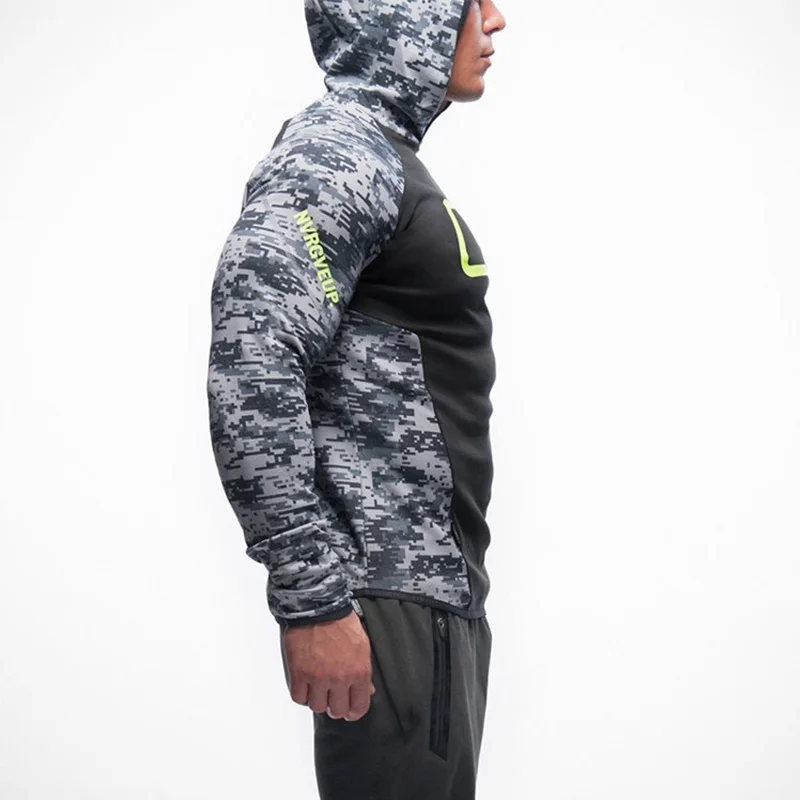 Осень 2018 повседневная камуфляжная Мужская толстовка спортивный костюм