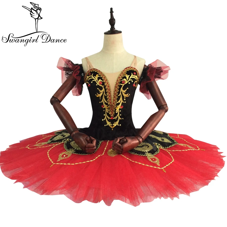 red/black professional ballet tutu costume adult red fairy pancake classical ballet tutu ballet costumes for competitionBT9091