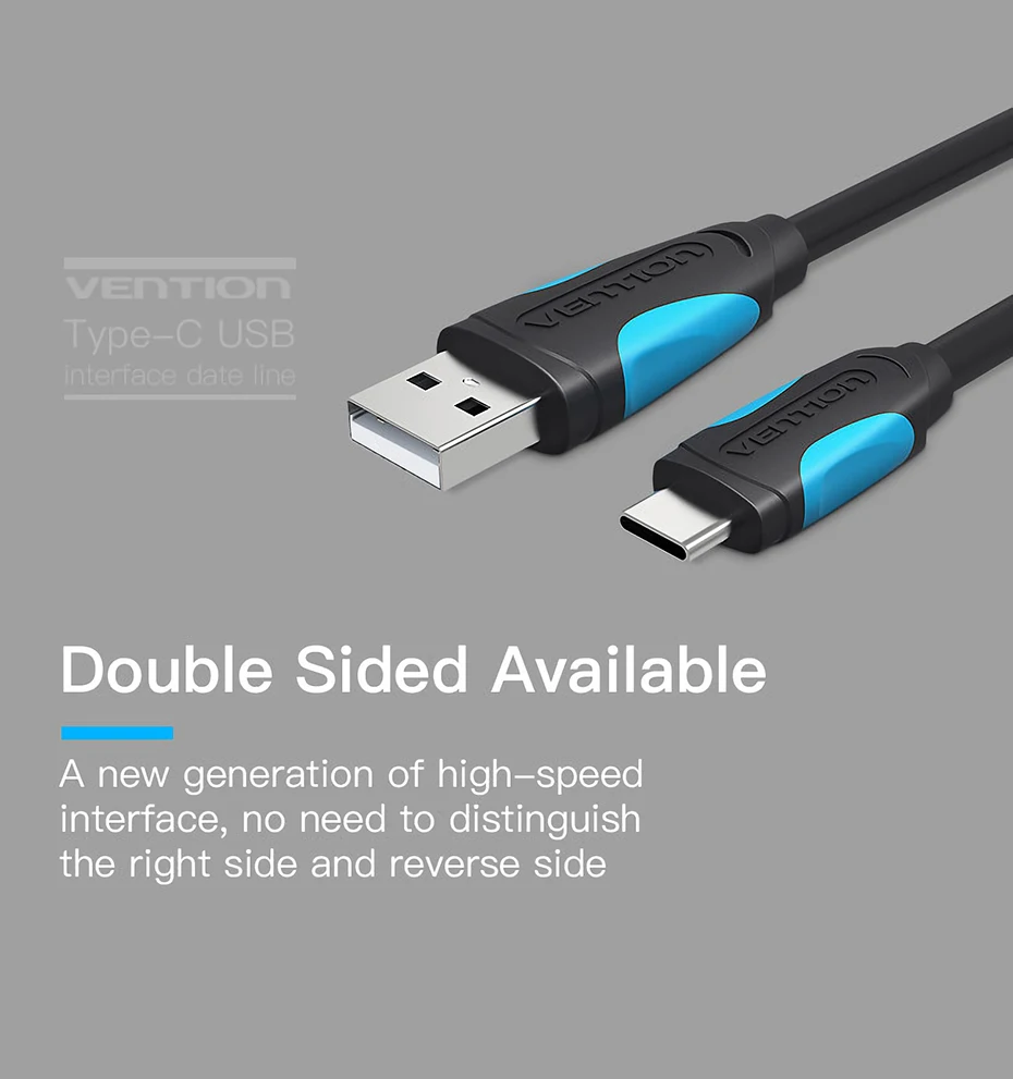 Vention USB C кабель usb type C кабель 2A USB 3,1 кабель для быстрой зарядки USB-C кабель для передачи данных type-C кабель для samsung huawei ZUK LG Xiaomi 0,5