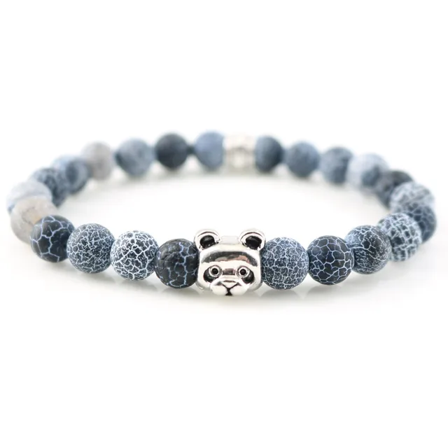 New Hot Silver Plated Panda Charm Bracelets Bangles Stones New Hot Silver Plated Panda Charm Bracelets Bangles Stones Beads For Men Women Fashion