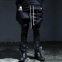 27-44 Новинка Мужская одежда стилист волос Британский большой карман ремень на пояс модные повседневные шаровары плюс размер певицы костюмы