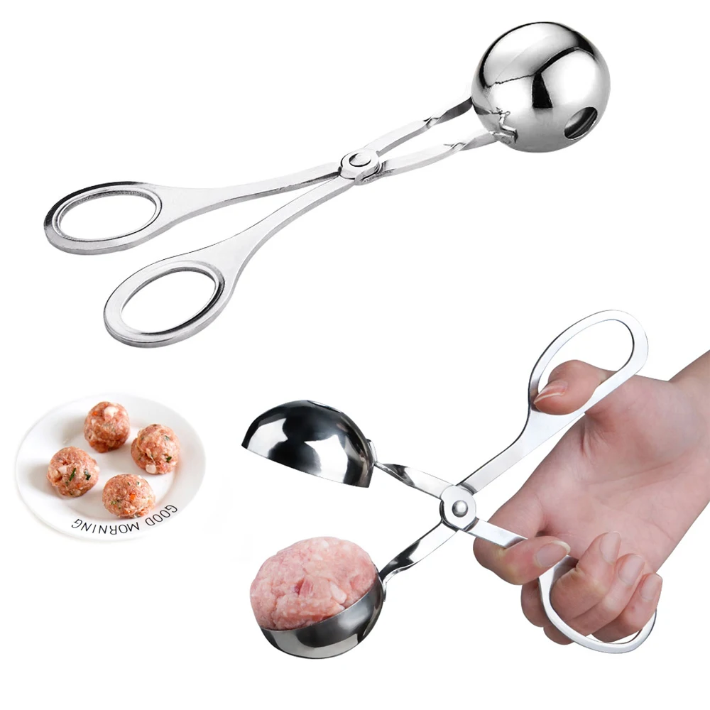 

Meat Baller Stainless Steel Meat Baller Tongs Cake Pop Meatball Maker Ice Tongs Cookie Dough Scoop for Kitchen