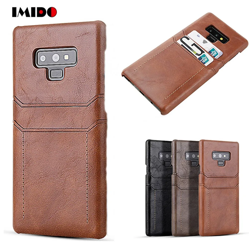 

IMIDO Luxury Leather PU Phone Case For Samsung Galaxy S9 Plus Case Cowhide Wallet Card Cover For Galaxy Note9 8 S9 S8 Plus Coque