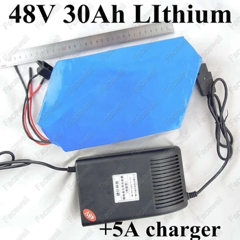 

GTK hexagon 48v 30ah lithium battery 48v 30ah li-ion electric bicycle battery pack with BMS for fiets motor 2000w + 5A charger