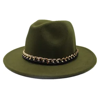 

oZyc New Fashion Wool Pork Pie Boater jazz Top Hat For Women's Men's Felt Wide Brim Fedora Gambler Hats