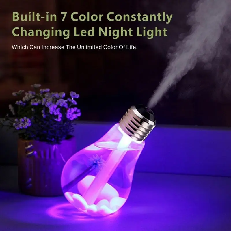 

400ml LED Lamp Air Ultrasonic Humidifier bulb Mist Maker Essential Oil Diffuser Atomizer Air Freshener Mist Maker