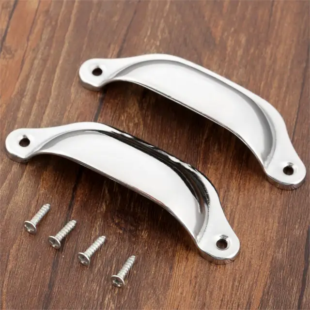 2Pcs 98x35mm Antique Iron Shell Pull Handle Retro Kitchen Drawer Cabinet Cupboard Door Handle Furniture Knobs Furniture Hardware D