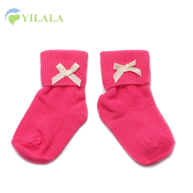 Lovely Bow Baby Socks Letter Cotton Breathable Boys Girls Socks Solid
