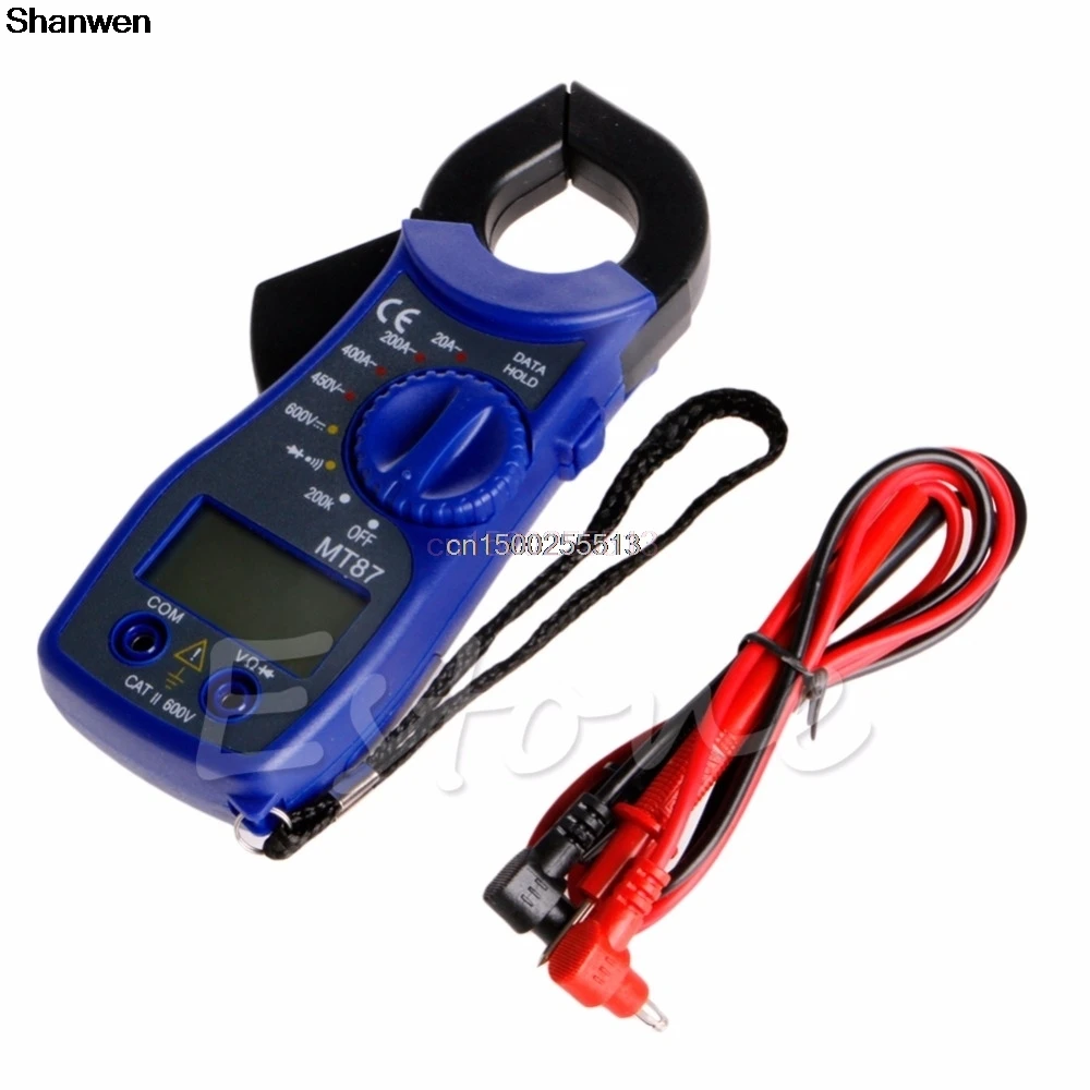 

LCD Digital Ammeter Ohmeter Multimeter Volt AC DC Tester Clamp Meter