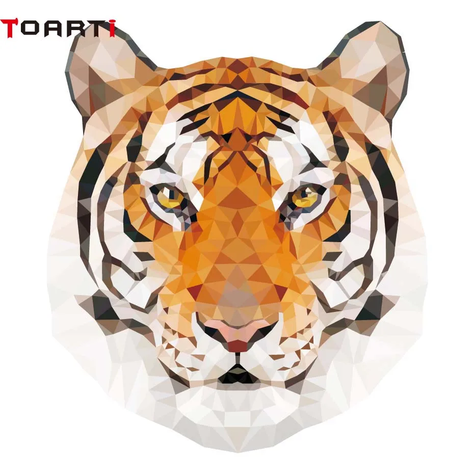 

Tiger Head Animal Decals Geometry Vinyl Sticker On Car Styling Waterproof Motor Car Goods Accessories Auto Bumper Sticker On Car