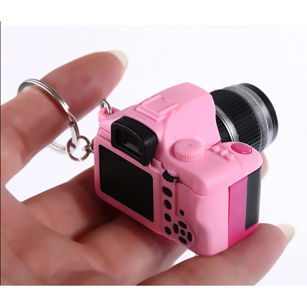 Светодиодный светящийся звук светящийся кулон брелок сумка аксессуары пластиковая игрушка камера автомобильный брелок для ключей Детская цифровая зеркальная камера игрушка