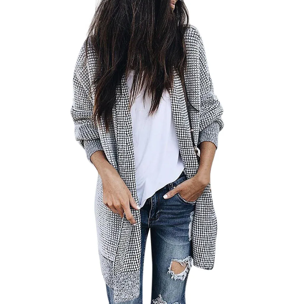 Women Sweatshirts Female Outwear Jacket Knitted Autumn Winter 2018 Long