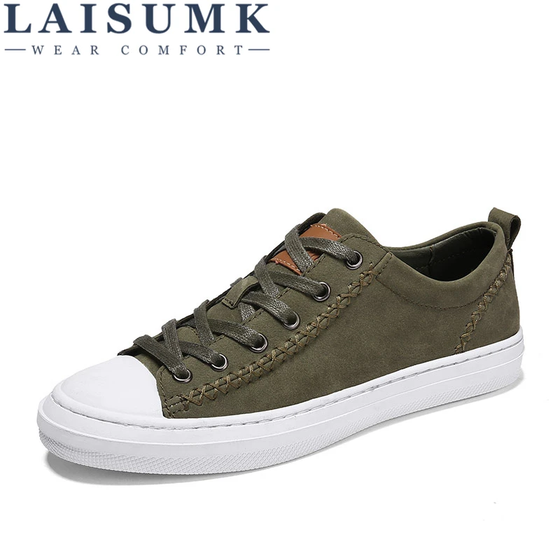 

LAISUMK Men's Leather Casual Shoes Moccasins Men Loafers Luxury Brand Spring New Fashion Sneakers Male Boat Shoes Suede Krasovki