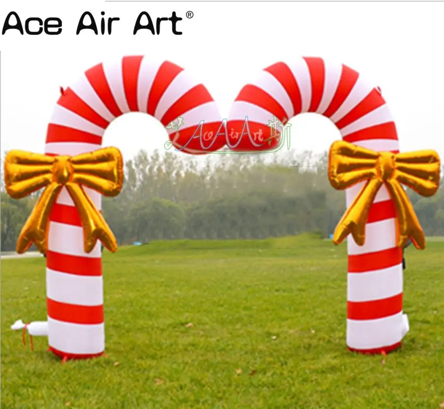 Free Shipping 4m W Inflatable Candy Cane Arch Christmas Air Cane