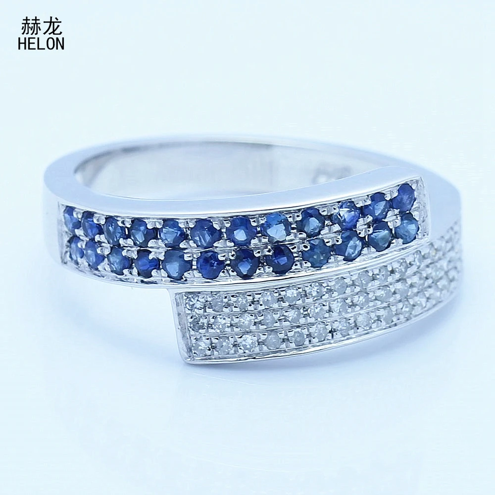Женское кольцо с натуральным бриллиантом и сапфиром 10 к|natural diamond|jewelry women ringsgemstone