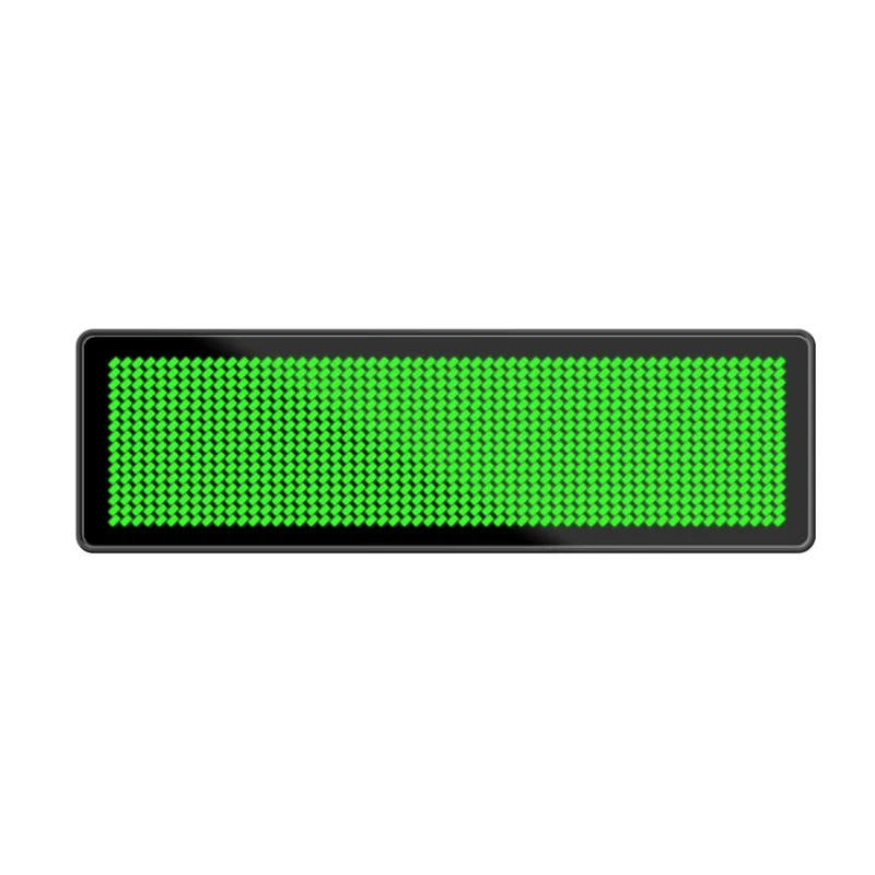 7 Colors Programmable Mini LED Digital Rechargeable Scrolling Name Message Tag Sign Adjustable 4 levels Brightness Chest Card - Цвет: Зеленый