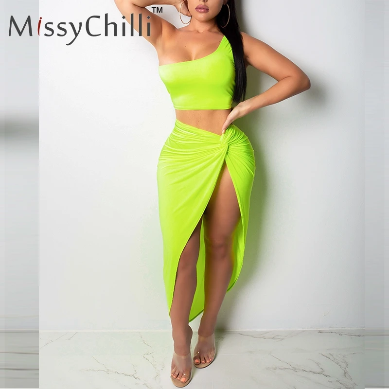 Женское платье с разрезом MissyChilli вечернее из двух частей на одно плечо Осеннее