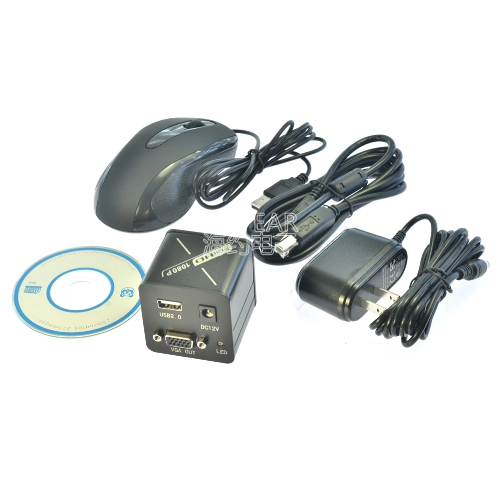 

1080P HD 1/2.86" CMOS Measuring VGA/USB Cross Line Menu Industrial Vision Camera for Microscope with Mouse for Cell Phone Repair