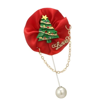

Christmas Brooch Imitation Pearl Pendants Fashion Women Christmas Gift Jewelry