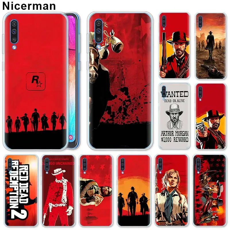 

Soft TPU Case for Samsung Galaxy A50 A70 A40 A20e A10 A30 A80 A6 A8 Plus A7 A9 Cover Red Dead Redemption 2 Silicone Case