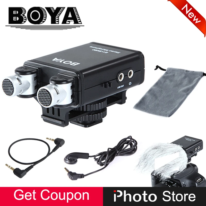 

BOYA BY-SM80 Mini Stereo X/Y Condenser Light Compact Microphone for Canon Nikon Sony DSLR Video Camera Camcorder Audio Recorder