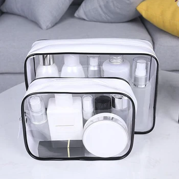 

1 Pc Transparent Cosmetic Bag PVC Travel Organizer Bag Zipper Clear Waterproof Women Makeup Bag Dropshipping