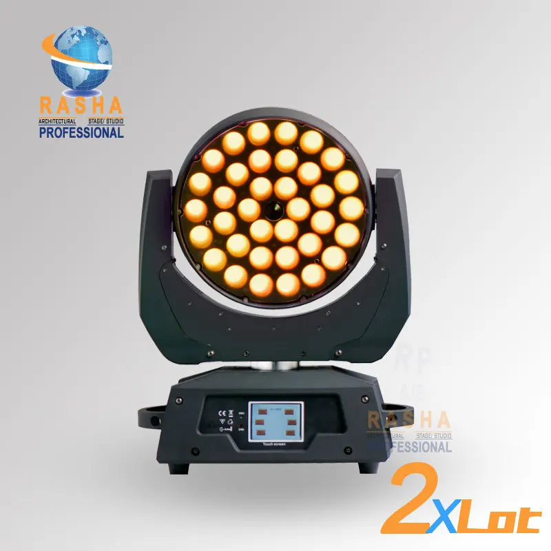 

2X LOT New 36pcs*15W RGBAW 5IN1 Zoom LED Moving Head Wash,LED Moving Head Light, Stage Moving Head Light With 2in1 Flight Case