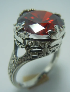 

European and American fashion exquisite carving decorative pattern of fashionable romance character of ancient silver ring
