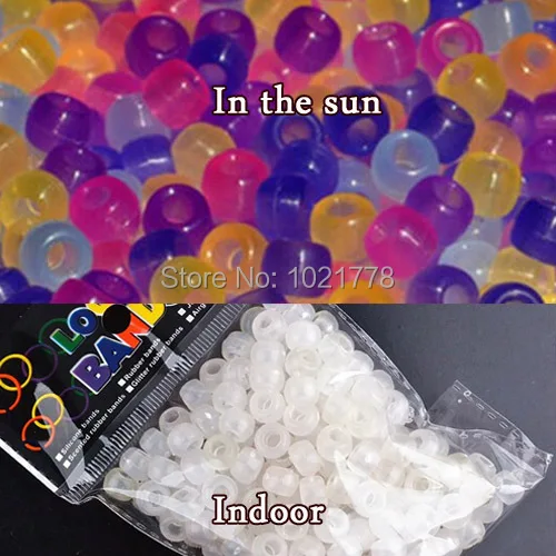 

Wholesale 1000pcs/lot UV color Changing Beads for charms Bracelets 8X6mm Glow In The Dark Free shipping
