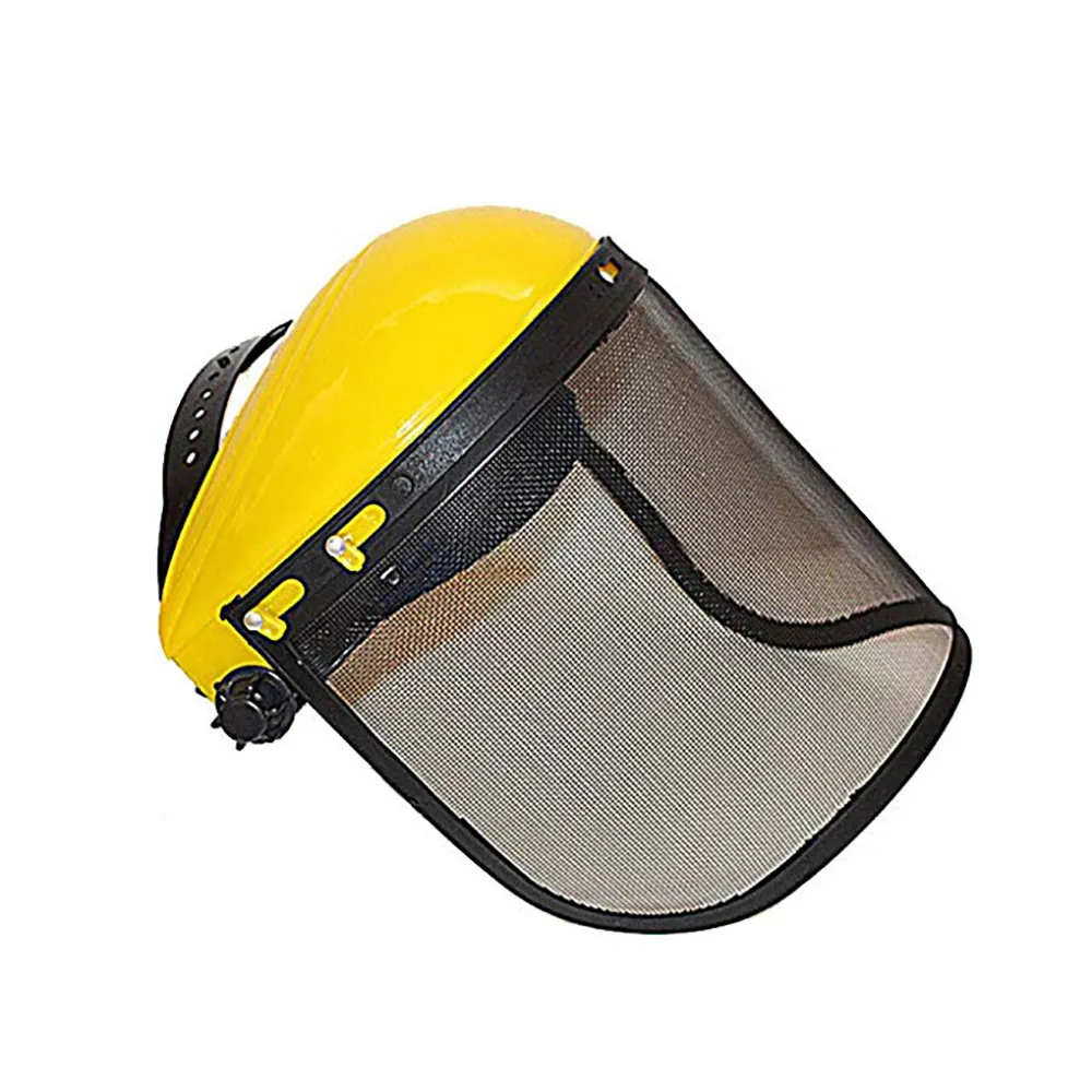 Большая стальная металлическая сетка Козырек защитный шлем шляпа для цепной кусторез лесная косилка защитная маска для лица анти-шок козырьки