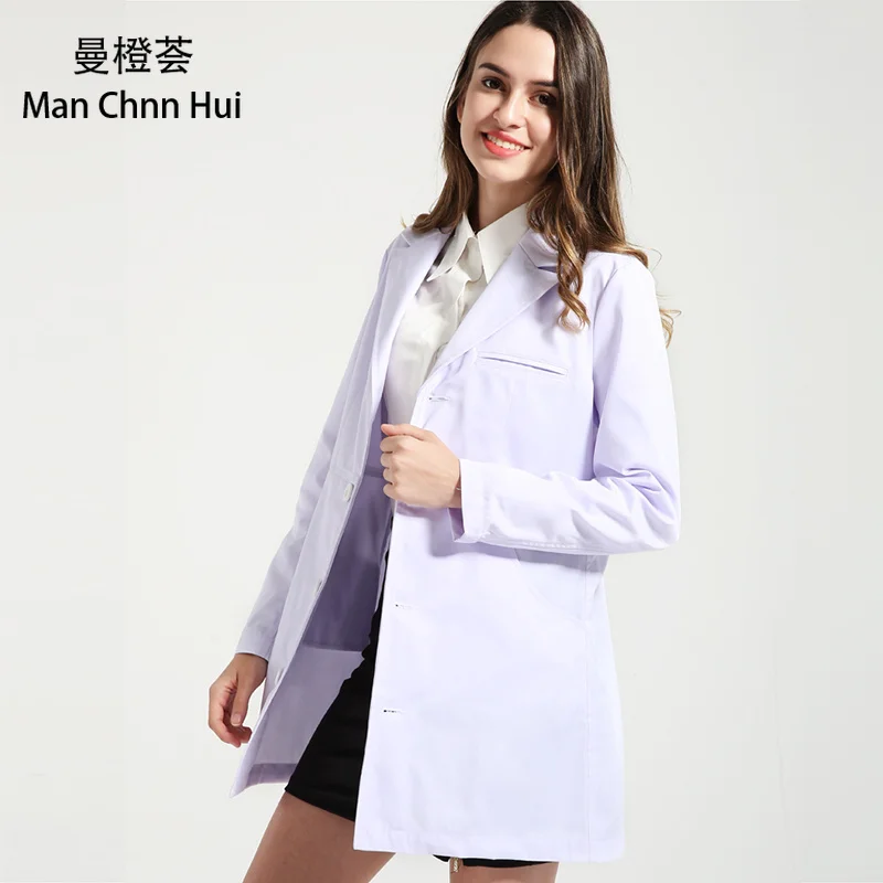Ladies Medical Robe clinical experiment women medical uniforms pharmacy hospital doctor coat White coats