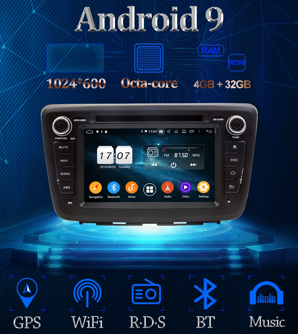 Sale Owtosin 2 din Android 9.0 Car DVD Radio For Suzuki Baleno 2016 2017 2018 Car GPS Navigation Multimedia Player 4GB RAM 32GB ROM 1
