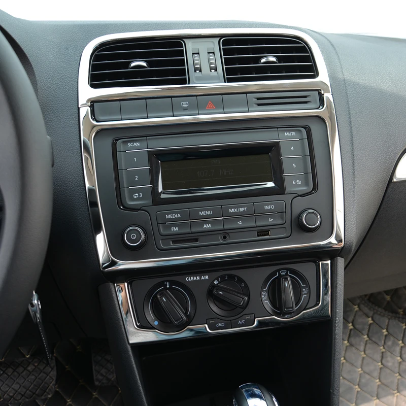 

Car styling For V-olkswagen Interior Decoration Cover Trim Sticker control panel Air Outlet for POLO Auto Accessories