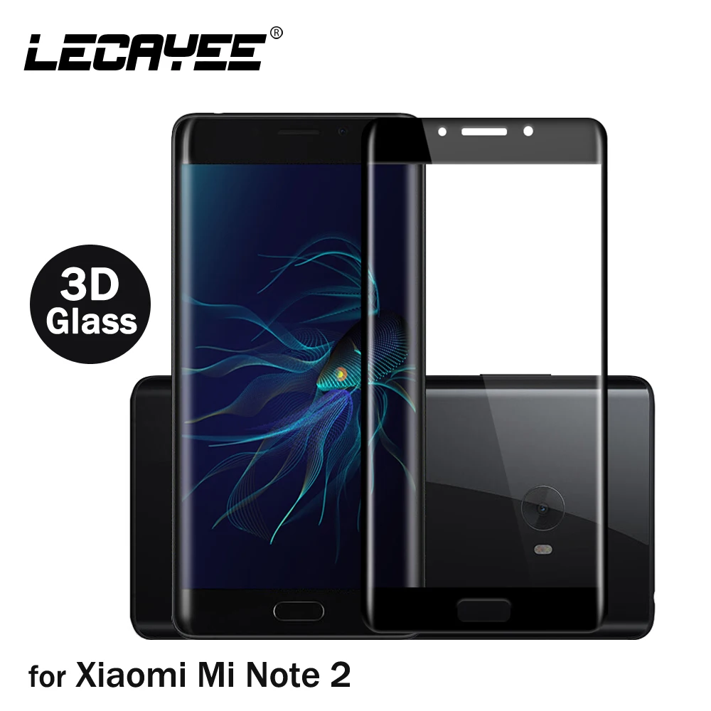 

LECAYEE Colored Glass For Xiaomi Mi Note 2 3D Curved Full Covered Tempered Glass for Xiaomi Mi Note 2 Screen Protective Film